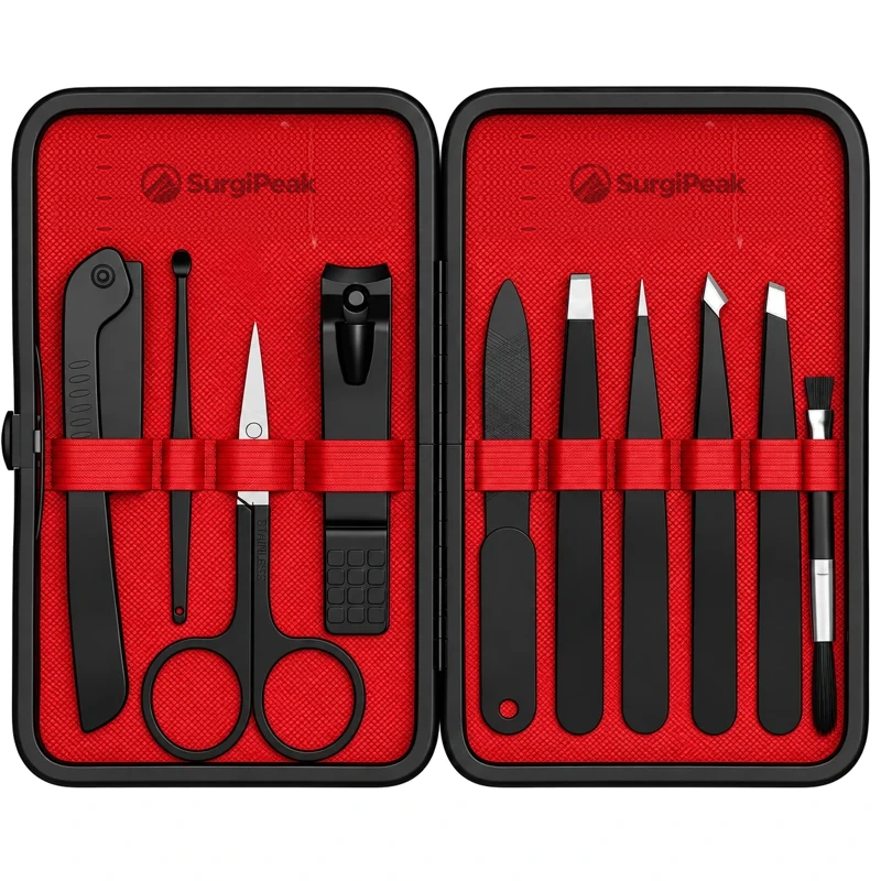 9PCS Eyebrow Tweezers Set with Case