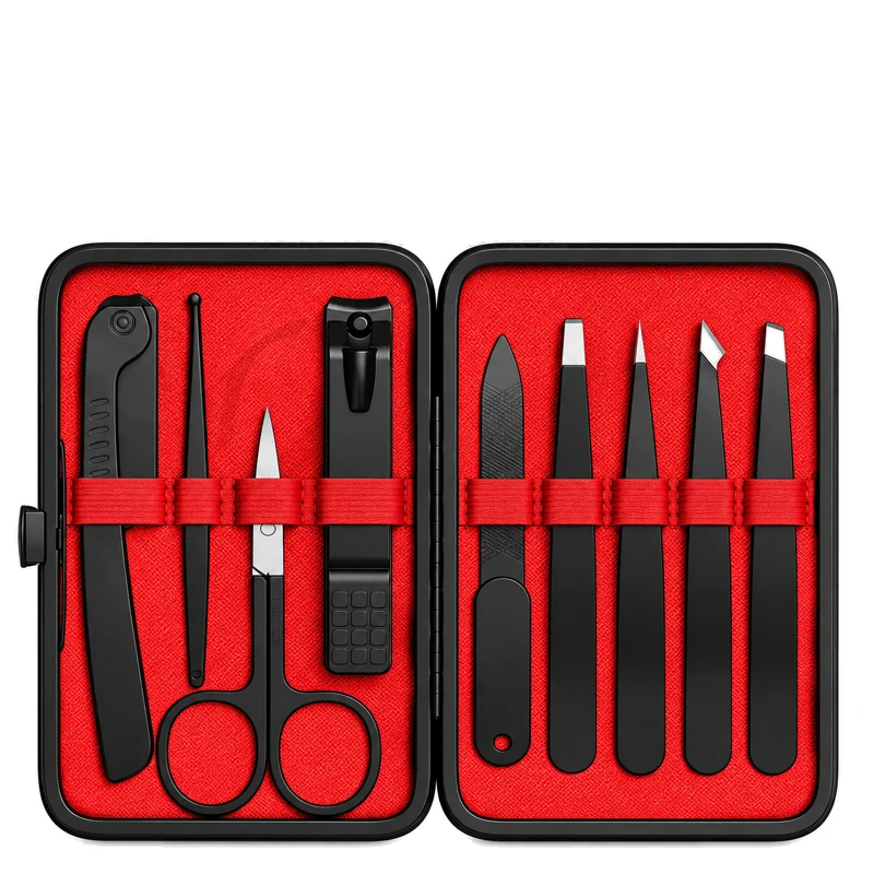 9PCS Stainless Steel Tweezer Set