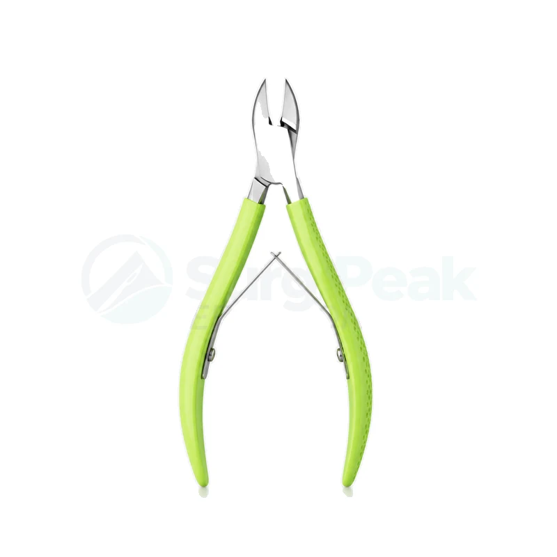 Professional Stainless Steel Cuticle Nipper Nail Cutter with Lime Green Grip