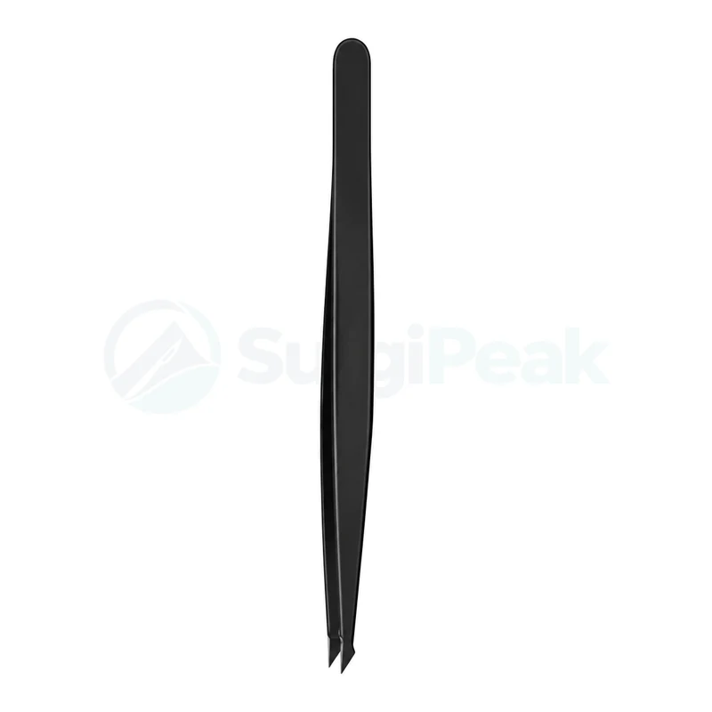Straight Black Slanted Hair Removal Tweezers – Noemi Slanted Tweezers Pro